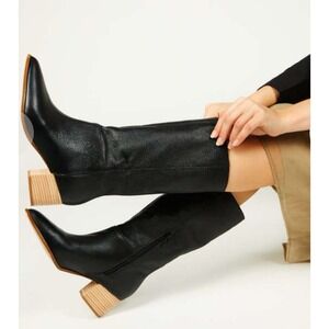 Intentionally Blank Women Size 10 Carlos Leather Mid Shaft Boot Black Posh‎ Chic